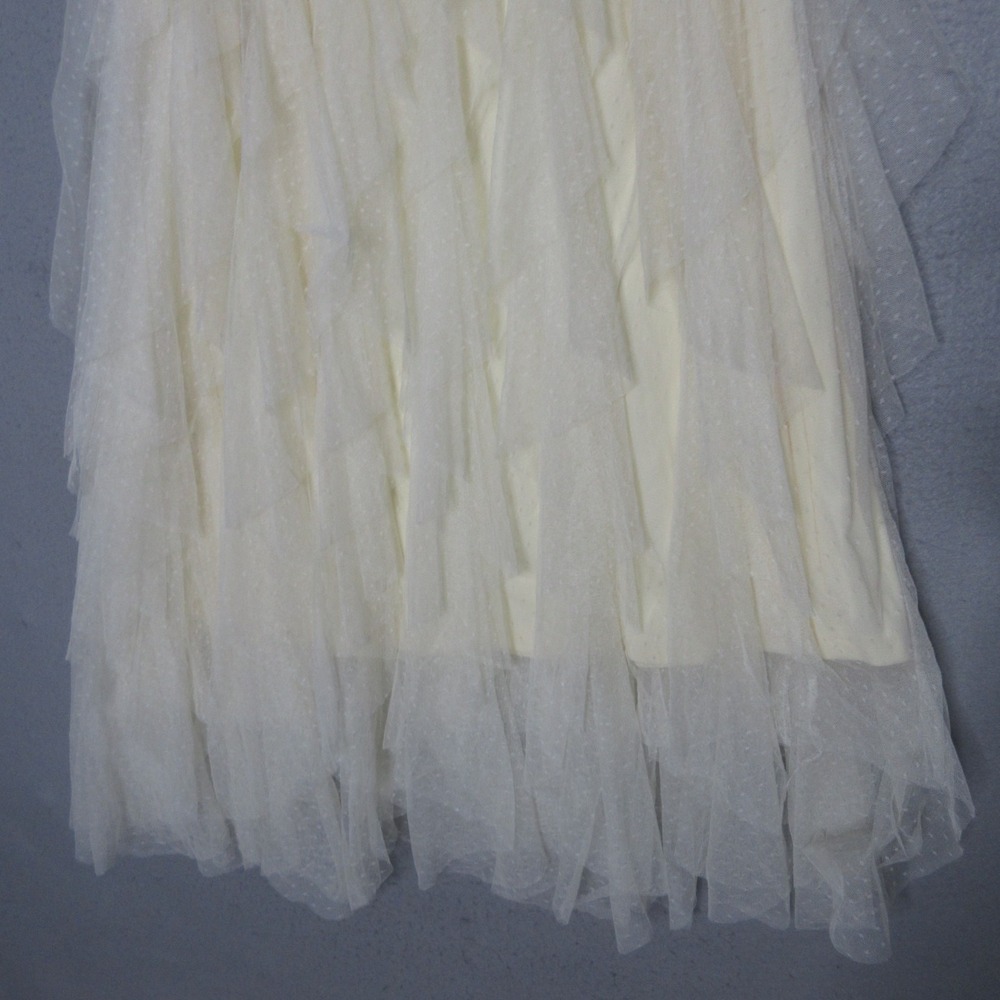 Arula Skirt Sz B or 18 Ivory Tulle Tiered Flowy Pull On Midi Festival Statement - Picture 3 of 11